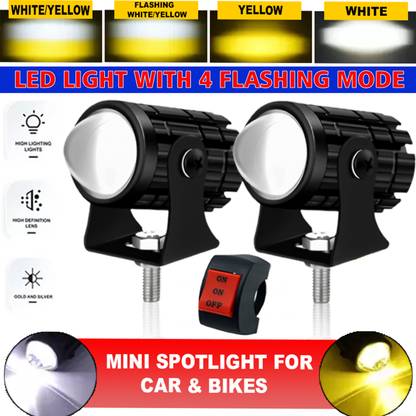 ASRYD LED Fog Lamp Unit for KTM, Yamaha, Hero, Honda, Suzuki, Mahindra, Royal Enfield, Universal For Car Jeep, Thar