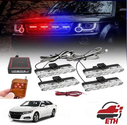 ETH Car Police Light 4 X 4 LED With Wireless Remote (ETH41) Back Up Lamp Car, Van, Truck LED (12 V, 55 W)