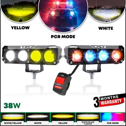 MIKANIX LED Fog Light with Flashing | 5 Modes of Changing Light With Switch Fog Lamp Motorbike, Car, Van, Truck LED (9 V, 50 W)