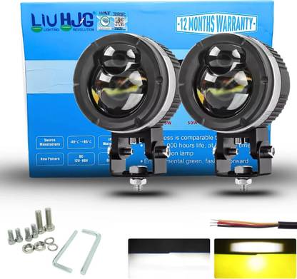 LIU HJG Yellow/White 60W DC 12V-80V Dual Lens Fog Light Fog Lamp Car, Motorbike, Truck, Van LED (12 V, 60 W)