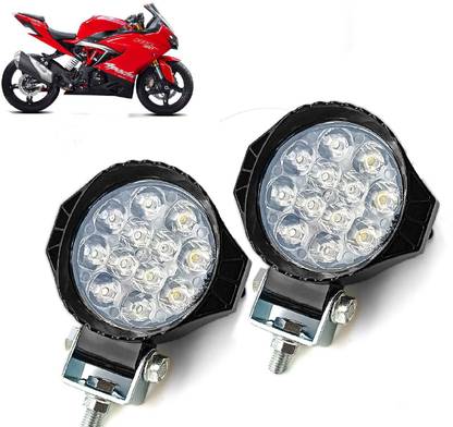 AUTO PEARL 12LED Round Ultra Bright White Foglight Spot light for H118 Fog Lamp Motorbike LED for TVS (12 V, 20 W)