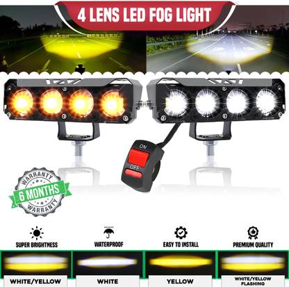 MIKANIX LED Fog Light with Flashing | 5 Modes of Changing Light With Switch Fog Lamp Motorbike, Car, Van, Truck LED (9 V, 50 W)