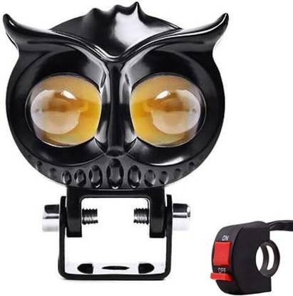 OBEROI'S TRADERS 2 Led OWL Shape Fog White-Yellow light High & Low Beam With On-Off Switch Button Fog Lamp Motorbike, Car, Truck, Van LED (12 V, 40 W)