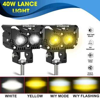 Otoroys 2 Auxiliary Spot Lights 40W Projector Fog Lamp Car, Motorbike LED (12 V, 40 W)