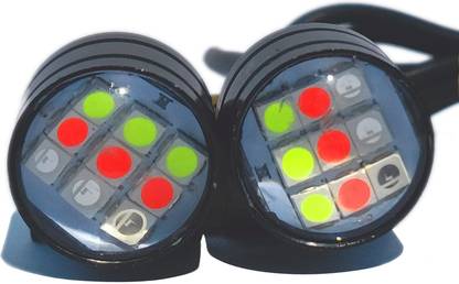 Delhismart Multicolor LED Eagle Eye Lamp DRL Strobe Light Multicolor for Motorcycle 2 pc Dash Light Motorbike LED (12 V, 55 W)