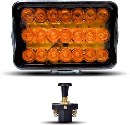 Autonationasia High Brightness Waterproof Yellow 21 LED Fog Light 24 Volt for Truck with Switch Fog Lamp Truck LED (24 V, 55 W)