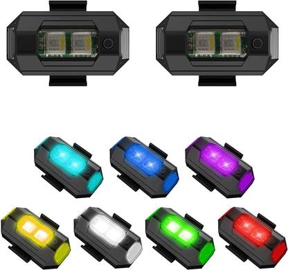 CARTMAN 7 Colors LED Aircraft Strobe Lights & USB Charging for all kind of Drones (2pc) Headlight Motorbike LED (5 V, 15 W)