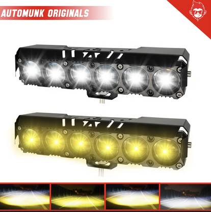 automunk 6 LENS LED LIGHT HEAVY DUTY HIGH QUALITY WHITE/YELLOW Headlight Car, Motorbike, Truck, Van LED (24 V, 100 W)