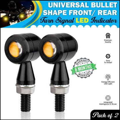 Moto Genius Bullet Shape Front / Rear Turn Signal LED Indicator Fog Light For All Bikes Fog Lamp Motorbike LED (12 V, 12 W)