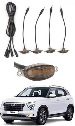 RKPSP 4 LED Front Grill Led Lights Amber Lights DRL For Creta-Hyundai-2020 Parking Light Car, Van LED for Hyundai (12 V, 12 W)
