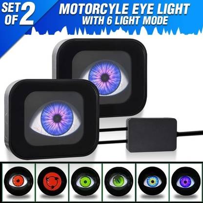 OTO2EYE Red Devil Eye 6 Color Mode Mirror Fitting Modified & Headlight Motorbike LED for BMW, Kawasaki, Royal Enfield, Aprilia, Ducati, Harley Davidson, KTM, Triumph, Yamaha, Hero (12 V, 5 W)