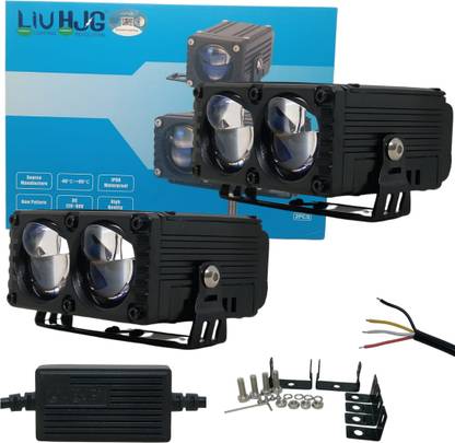 LIU HJG Yellow/White 2 Lens 180 Watt Blaze Waymaker Pro Fog Light With Red Devil Eye Fog Lamp Car, Motorbike, Truck, Van LED (12 V, 180 W)