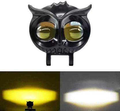 TRP Traders 2 Led OWL Shape HJG Fog Yellow-White light Low & High Beam for universal vehicle Fog Lamp Motorbike LED for Hero, Royal Enfield, TVS, Honda, Bajaj (12 V, 30 W)