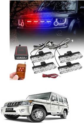 Etradezone Car 4 X4 Grill LED Police Flasher Light for Mirage Headlight Car LED for Mahindra (12 V, 24 W)