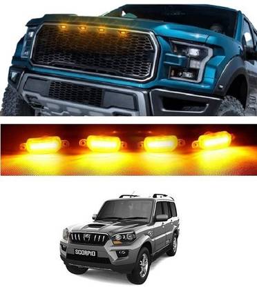 Trigcars Mahindra Scorpio Old Car Radiator Grill LED Light Set of 4 Dash Light Car LED for Mahindra (12 V, 40 W)