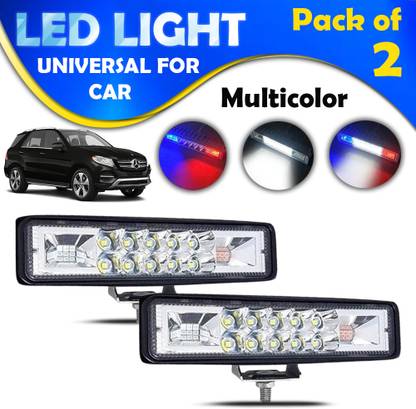 Flipkart SmartBuy High Beam Hazard Flasher LED Light With Flashing Modes, White, Red & Blue Colour Fog Lamp Motorbike, Car LED (12 V, 12 W)