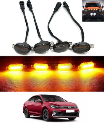 AYW Amber 4LED Front Grill Led Lights Jeep/SUV/Trucks-virtus Volkswagen 2022 Fog Lamp Car, Truck, Van LED for Volkswagen (12 V, 36 W)