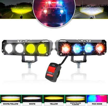 MIKANIX New LED Fog Light with Flashing | 5 Modes of Changing Light With Switch Fog Lamp Car, Motorbike, Van, Truck LED (9 V, 50 W)