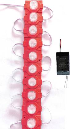 Wetrix 10- Pieces (Red) Adapter + Hat Shape DC 12V 1.5 Watt LED Light Interior Light Car, Motorbike LED (12 V, 1.5 W)