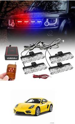 Etradezone Car 4 X4 Grill LED Police Flasher Light for Verito Vibe CS Headlight Car LED for Porsche (12 V, 24 W)