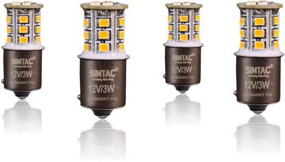 MOTOLURGY - SIMTAC 360 LED INDICATOR BULBS ( Fitment Type - Cross Pins ) Indicator Light Motorbike LED for Hero, Honda, TVS, Bajaj, Suzuki, Yamaha (12 V, 3 W)