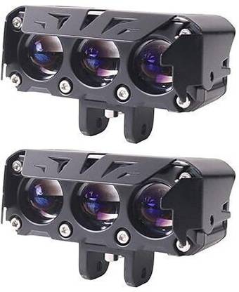 ZULUSTYL Universal 3-Lens LED Fog Lights Yellow/White Color Fog Lamp Motorbike, Car, Truck, Van LED (12 V, 60 W)