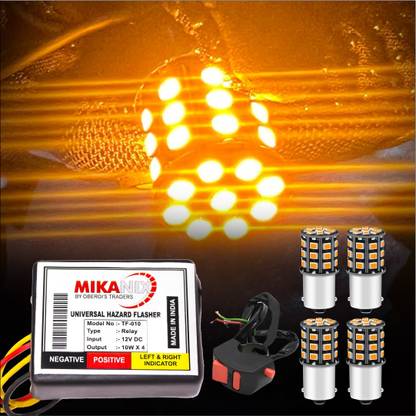 Moto Genius Front, Rear Hazard Indicator Flasher / 360 LED Light Bulb/Pattern Changer Switch Indicator Light Motorbike LED (12 V, 12 W)