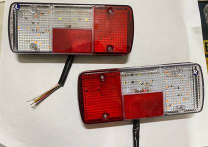 Auto MT LED Tail Lamp Assembly 2PC/SET Set for Ape Mahindra Tata Brake Light Truck LED (12 V, 24 W)
