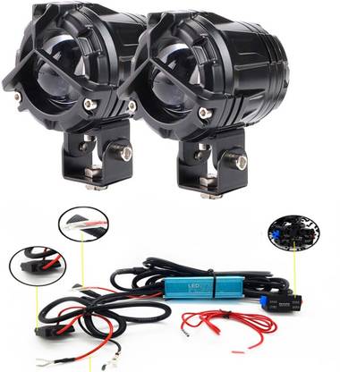 AutoPowerz Dual Color Led Fog Light With Wiring Kit Fog Lamp Motorbike LED (9 V, 90 W)