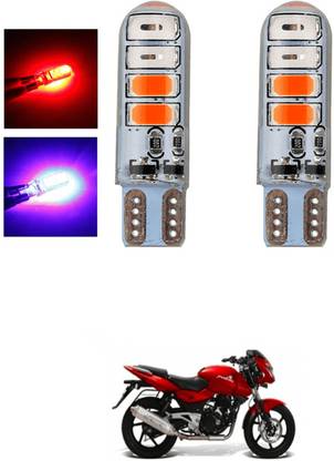 LOVMOTO Universal Crystal Lamp Red Blue T10 Car Led Bulb 6 SMD Side Light Bulbs SG128 Indicator Light Car, Motorbike LED for Bajaj (12 V, 5 W)