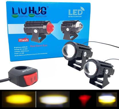 LIU HJG Mini LED 36 Watt Fog Light With Yellow/White Red Devil Eye Fog Lamp Car, Motorbike, Truck LED (9 V, 36 W)