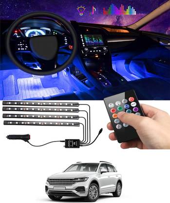monolive 4Pcs/48Led Atmoshtphere Strip Multi-Colour Change With Music Light For Car 274 Interior Light Car LED for Volkswagen (12 V, 55 W)