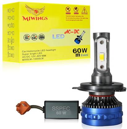 Miwings MWG-NOVSIGHT Headlight Motorbike LED for Royal Enfield, Hero, TVS, Yamaha, Mahindra (12 V, 25 W)