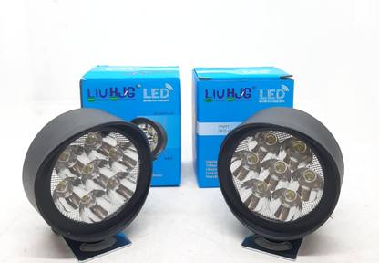 LIU HJG White LED 7 LED Round Cap Set Fog Light Fog Lamp Car, Motorbike LED (9 V, 40 W)