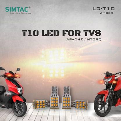 MOTOLURGY - SIMTAC 360 LED INDICATOR T10 BULBS FOR TVS APACHE Indicator Light Motorbike LED for TVS (12 V, 3 W)