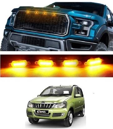 Trigcars Mahindra Quanto Car Radiator Grill LED Light Set of 4 Dash Light Car LED for Mahindra (12 V, 40 W)