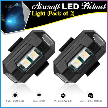 Moto Genius Aircraft LED Helmet Light | Drone Strobe Light 7 Colors With 3 Flashing Modes Dash Light Motorbike LED (12 V, 12 W)