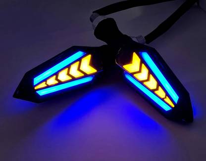 OBEROI'S TRADERS Universal Blue / Yellow LED Running Light DRL Bike Turn Signal Indicator Lamp Indicator Light Motorbike LED (12 V, 12 W)