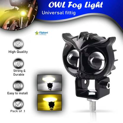 Flipkart SmartBuy Motorcycle Fog LED Spot Light White Yellow Driving Lamp Dual Color Owl Fog Light Fog Lamp Motorbike LED (12 V, 35 W)