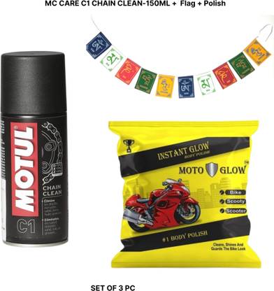 MOTUL Chain Cleaner C1 + POLISH + FLAG Chain Oil