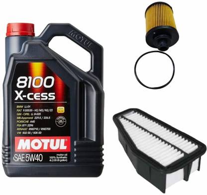 MOTUL 8100 5W40 Engine Oil, Air & Oil filters Combo for baleno diesel Full-Synthetic Engine Oil