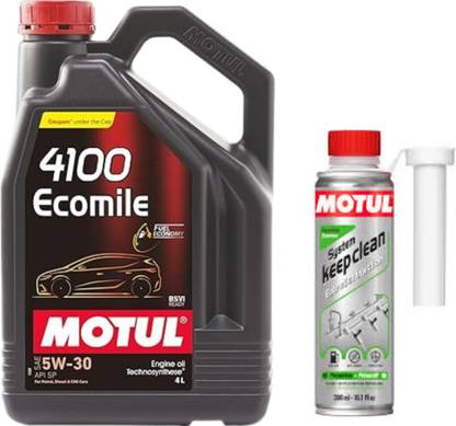 MOTUL 4100 ECOMILE 5W30(4l)+SYSTEM KEEP CLEAN GASOLINE(300ml)Combo Technosynthese (Semi Synthetic)