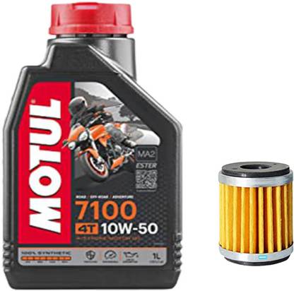 MOTUL 7100 4T10W-50 1L and Oil filter for Apache - 100% Ester Full-Synthetic Engine Oil