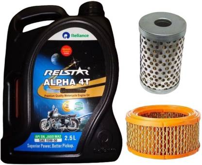 MOTUL RELSTAR ALPHA 4T 15W50 ENGINE OIL(2.5L) WITH AIR AND OIL FILTER FOR BULLET 500 High Performance Engine Oil
