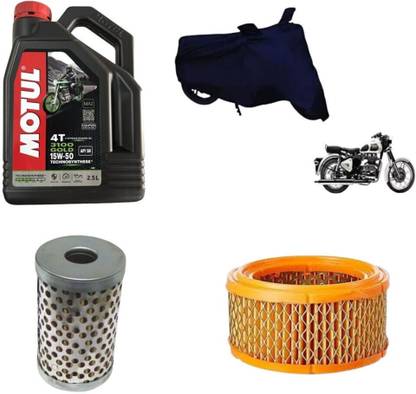 MOTUL 3100 15W50 2.5L ENGINE OIL , AIR & OIL FILTER WITH BODY COVER FOR BULLET Engine Oil, Air and Oil Filter with Body Cover for Bullet High Performance Engine Oil