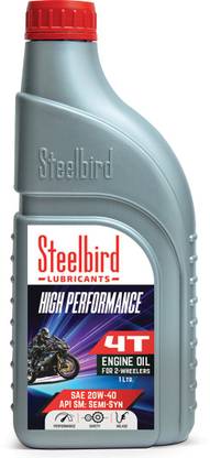 Steelbird SBEO24-10SM SAE 20W40 API SM Semi-Synthetic 4T Engine Oil 1 Litre Synthetic Blend Engine Oil