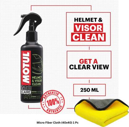 MOTUL MTCD-002 M1 Helmet Visor Clean + Clean Cloth MC CARE M1 250 ML Synthetic Blend Engine Oil