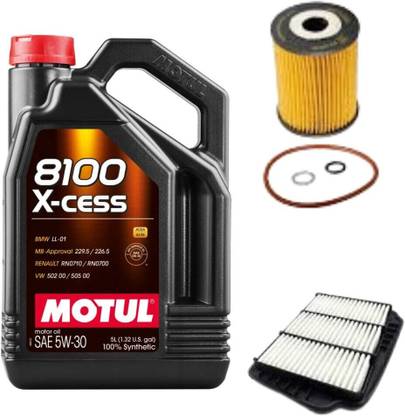 MOTUL 8100 5W30 Engine Oil, Air & Oil filters Combo For Optra Magnum Synthetic Blend Engine Oil