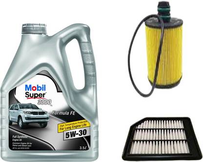 MOBIL Super 3000 5w30 Engine oil, Air & Oil Filters Combo for Maruti S Cross Diesel Full-Synthetic Engine Oil
