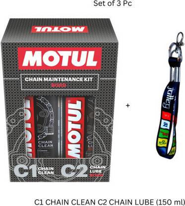 MOTUL C1-C2 KEY CHAIN C1 C2 Combo Clean & Lube Road 300 ML Chain Oil Chain Oil